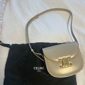 Celine Cream Besace Teen Triomphe Crossbody Bag